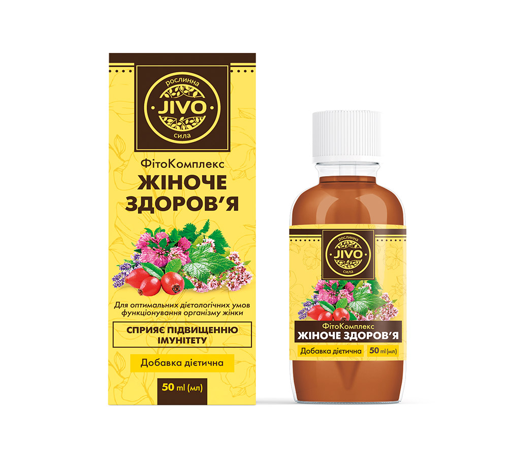 Добавка дієтична "ФітоКомплекс Жіноче здоров'я", ТМ "JIVO" 50мл без цукру і спирту